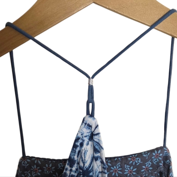Anthropologie One September | Anza Blue Shibori Tie Dye Spaghetti Strap Tank Top - Picture 6 of 8